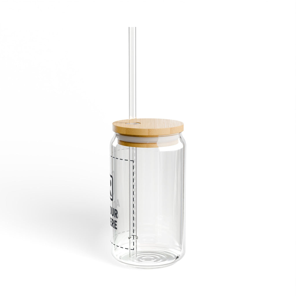 Personalized 16oz Sipper Glass with Bamboo Lid and Straw