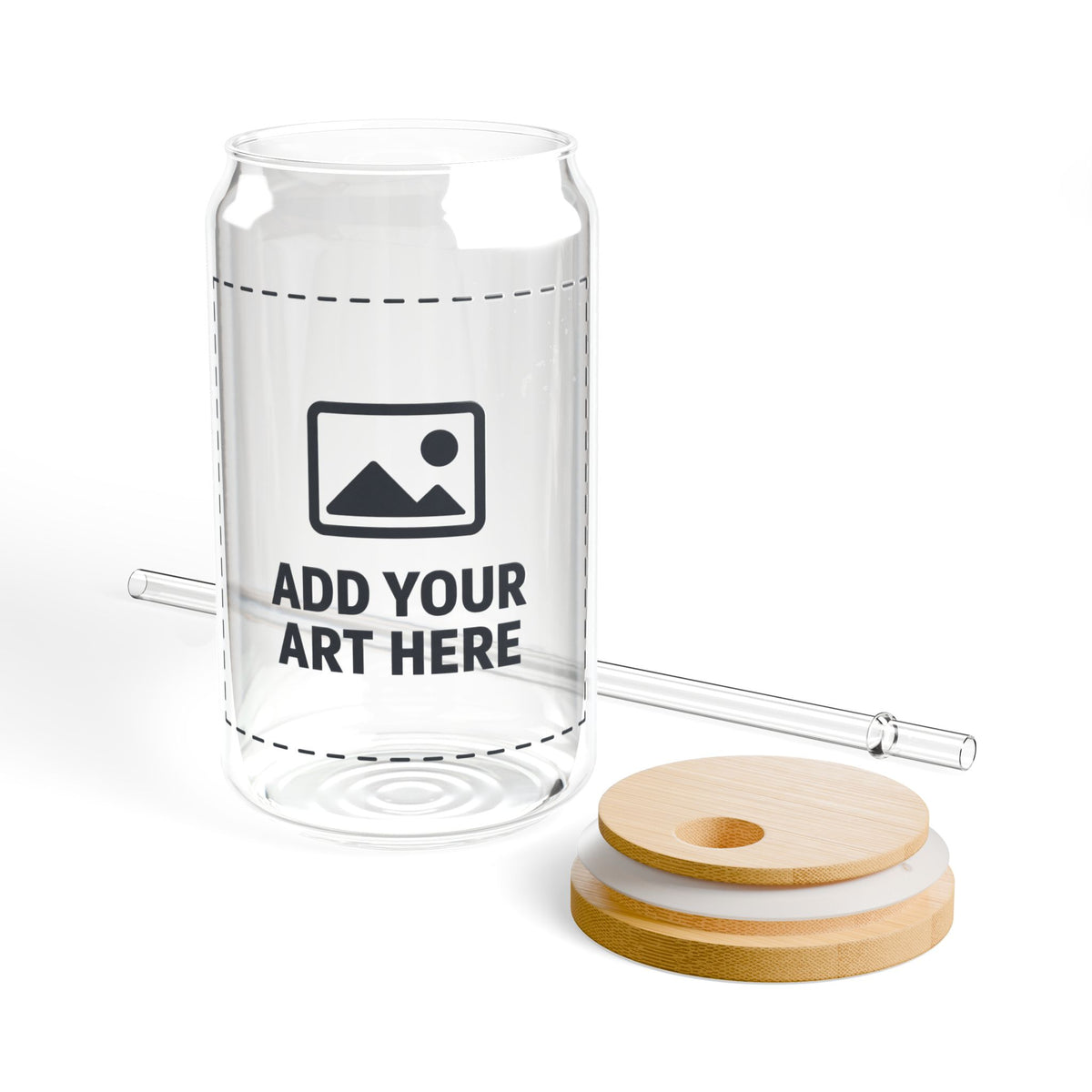 Personalized 16oz Sipper Glass with Bamboo Lid and Straw