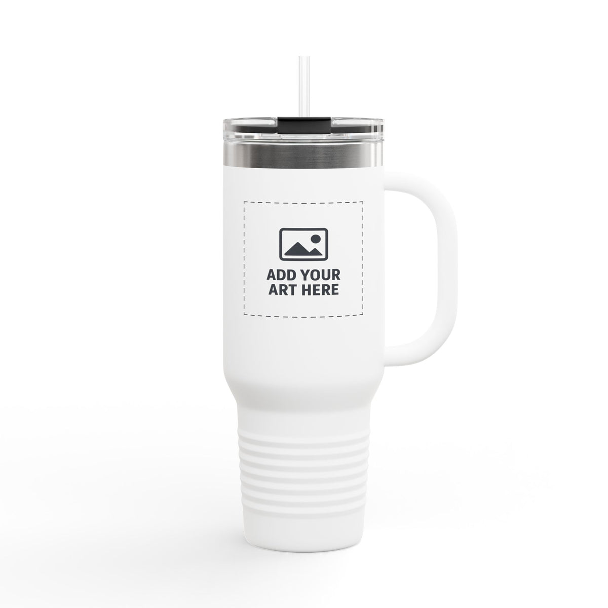40oz Insulated Travel Mug with Handle — Customizable Double-Wall Tumbler