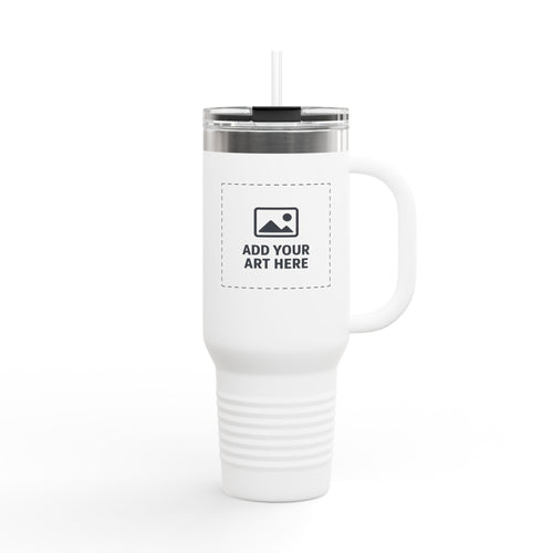 40oz Insulated Travel Mug with Handle — Customizable Double-Wall Tumbler