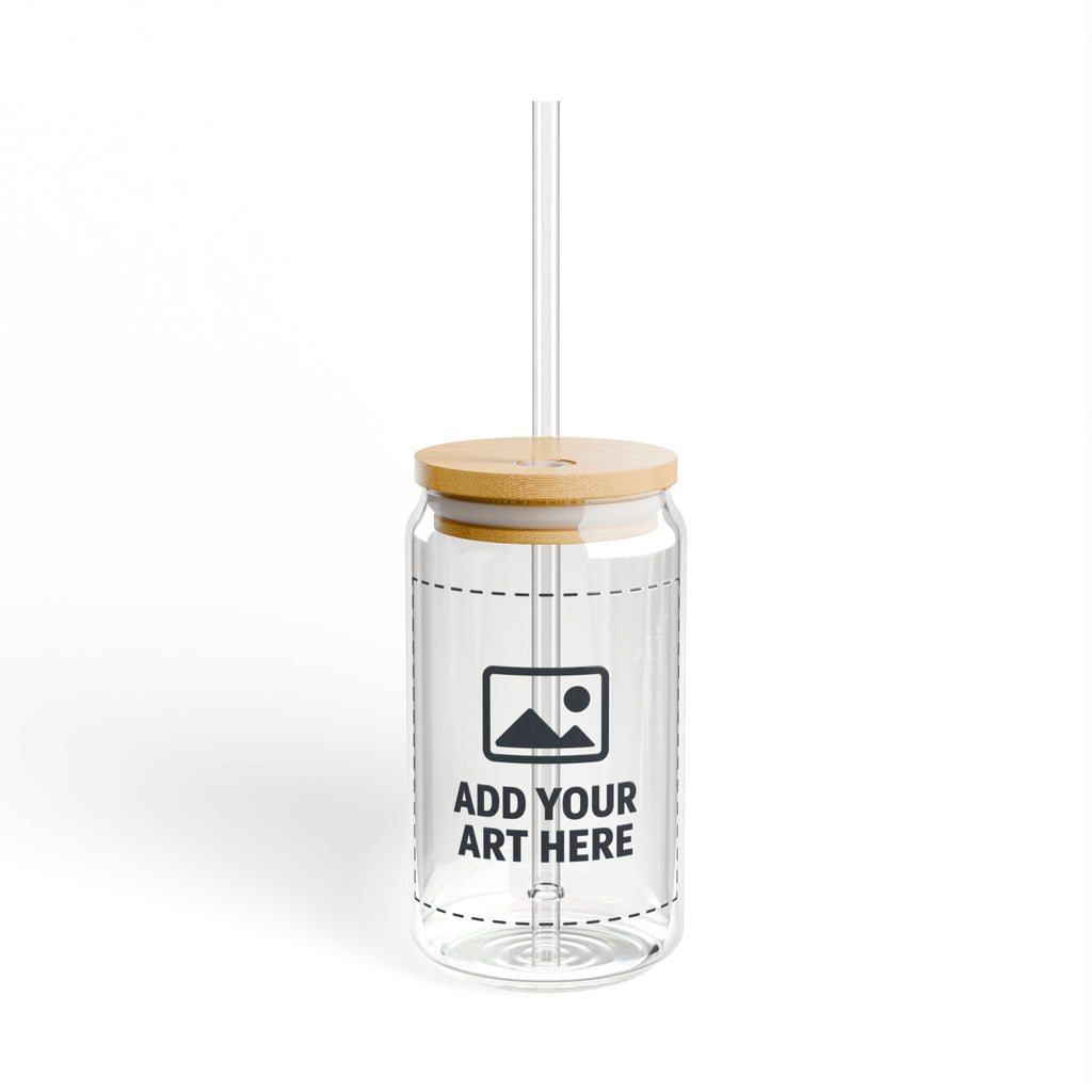 Personalized 16oz Sipper Glass with Bamboo Lid and Straw