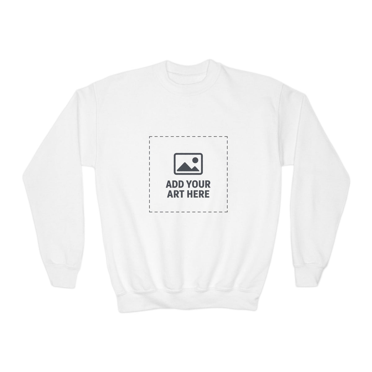 Youth Crewneck Sweatshirt - Customizable Add Your Art Here Graphic