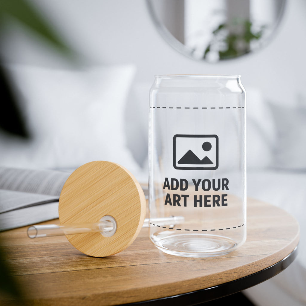 Personalized 16oz Sipper Glass with Bamboo Lid and Straw