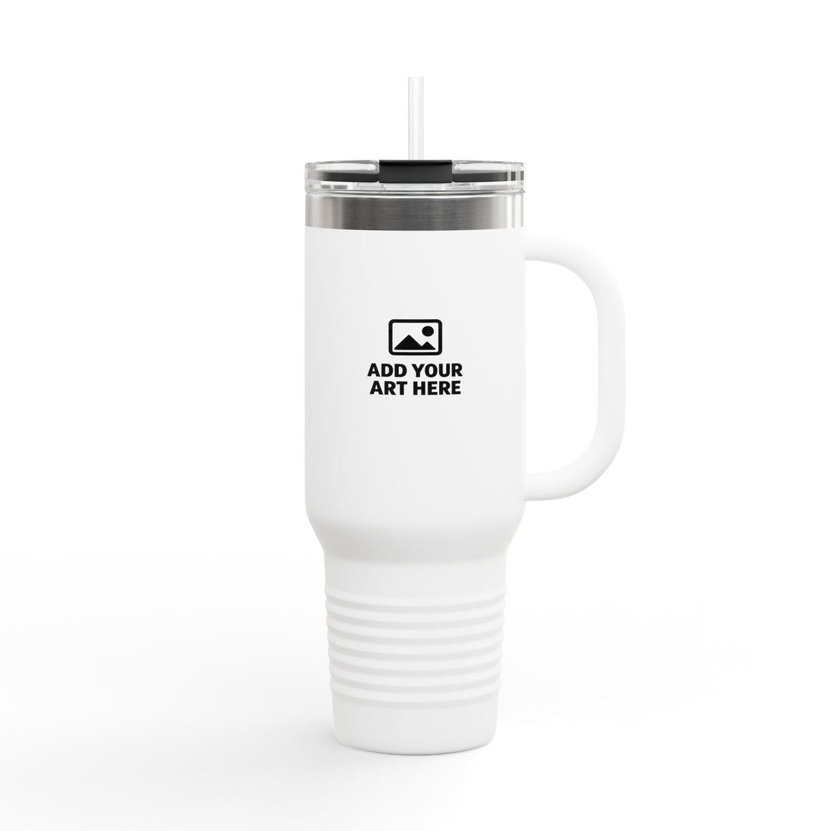 40oz Insulated Travel Mug with Handle — Customizable Double-Wall Tumbler