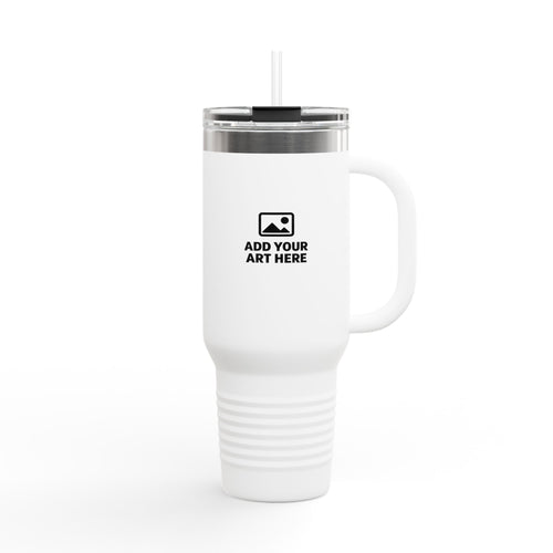 40oz Insulated Travel Mug with Handle — Customizable Double-Wall Tumbler
